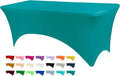 Table Covers for 6 Foot Tables, Jade Green Washable and Wrinkle Resistant Stretch Tablecloths Rectangle 6ft for Events, Wedding, Banquets, Parties