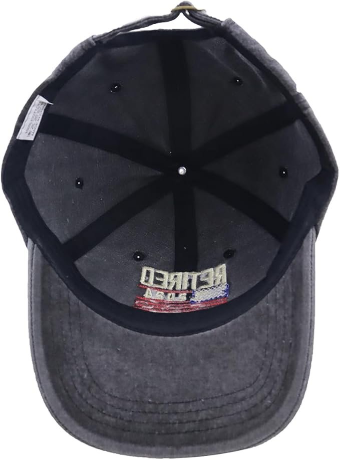 Retired 2025 Not My Problem Anymore with American Flag Hat Adjustable Embroidered Cotton Denim Retirement Baseball Cap