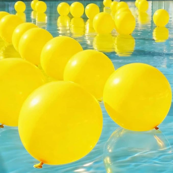50 Pcs Giant Yellow Latex Balloon Kit - Mixed Sizes 18", 24", 36" Pool Party Decorations for Easter, Thanksgiving, Baby Shower, Summer Parties, Halloween & Events