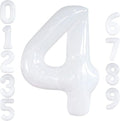 KatchOn, White Number 4 Balloons - 40 Inch | White Number 4 Balloons for Birthdays 4th | | white Number 4 Balloon for Unicorn Birthday, 4th Anniversary