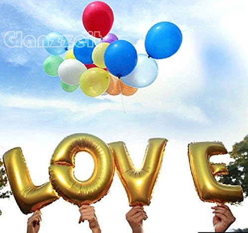 Glanzzeit 16 Inch Gold Balloons Decor Letters A to Z Numbers 0 to 9 for Wedding Prom Birthday Party (Letter L)