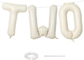 40 Inch Beige Letter Balloon, Cream White Sand Alphabet With Ribbon for 2 Year Old Birthday, Second Anniversary Party Decorations - Neutral Ivory for Kids, Boys, Girls