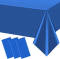 3Pcs Navy Blue Tablecloths,Disposable Plastic Tablecloth,Waterproof Dark Blue Rectangle Table Cover for Graduation Birthdays Weddings Anniversary Party Decorations,54 x 108 Inch
