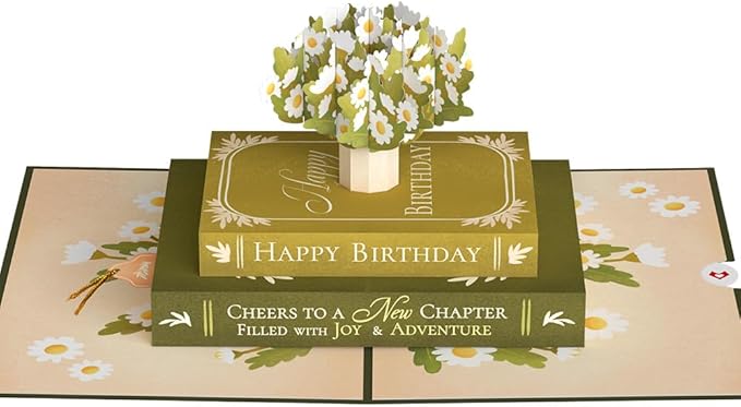 Lovepop Birthday Pop-Up Card for Her and Him - 3D Greeting Cards for Boys, Girls, Men, Women - Cheers to A New Chapter - 5" x 7 Card - Blank Notecard & Envelope Included