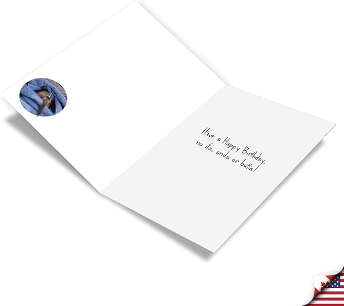 NobleWorks Funny Birthday Greeting Card with 5 x 7 Inch Envelope (1 Card) Bday Tattle Tails - Jeans C9279DBDG-UA