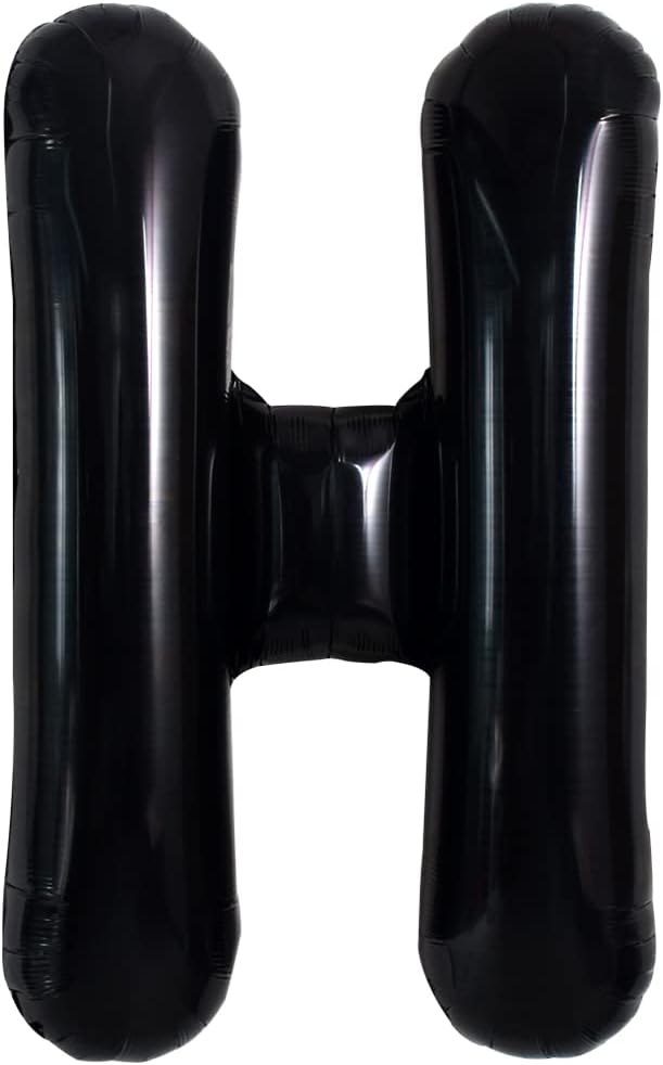 TONIFUL 40 Inch Large Black H Letter Balloon - Jumbo Helium Foil Mylar Big Alphabet for 2026 New Year Eve Graduation Wedding Baby Shower Birthday Party Anniversary Supplies Decorations