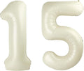 Balloons 15 Numbers 40 Inch 15th Birthday Decorations for 1 5 15 51, Cream Big Foil Number Balloons for Wedding Store Anniversary Party Supplies