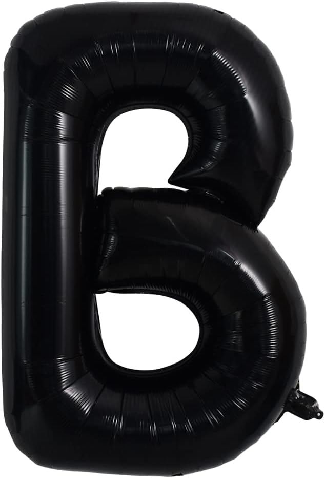 TONIFUL 40 Inch Large Black B Letter Jumbo Helium Balloons,Foil Mylar Big Alphabet Balloons for Birthday Party Anniversary Supplies Decorations