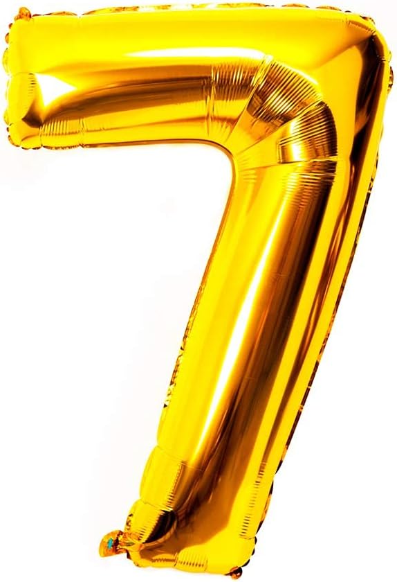 40 Inch Large Foil Helium Number Balloon Birthday Wedding Party 0-9 (Gold, 7)