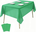 3 Pack Plastic Tablecloths Disposable Plastic Table Covers Table Cloths for BBQ Picnic Birthday Wedding Parties Waterproof Oil-Proof Tablecloth Light Weight Green TableCover 54 x 108 in