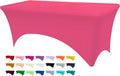 4ft Table Cover Fitted, Fuchsia Spandex Table Covers, Washable and Wrinkle Resistant Stretch Tablecloths Rectangle for Events, Wedding, Banquets, Parties