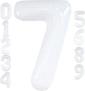 KatchOn, Giant White Number 7 Balloon - 40 Inch | 7th Birthday Balloon for 7th Birthday Decorations | 7 Balloons for Birthday | Number Balloons for Anniversary Decorations