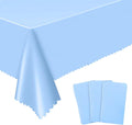 3 Pack Plastic Light Blue Tablecloth, 54 X 108Inch Disposable Baby Blue Scalloped Dessert Tablecoth for Rectangle Table Waterproof Spring Table Cover for BBQ Picnic Wedding Birthday Baby Shower Decor