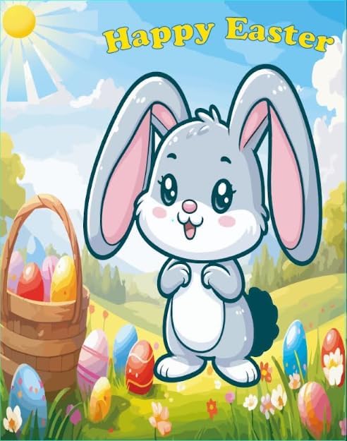 Easter Party Game, Pin The Tail on The Bunny, Sticker Tails for Bunny Game, Holiday Activity, Blindfold Included, Fun Easter Game, All Ages Game for Easter, 24 Sticker Tails