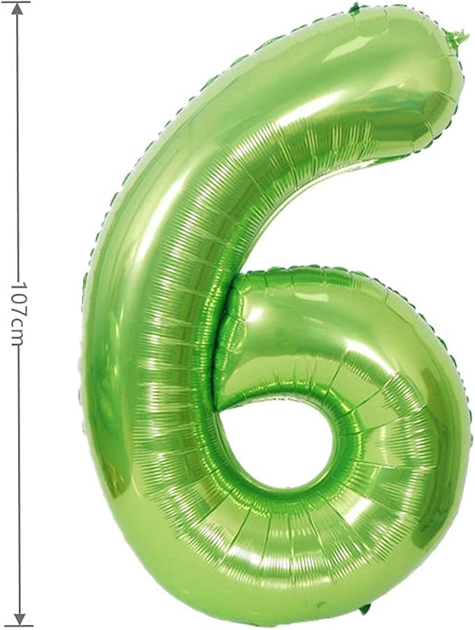 40 Inch Large Foil Helium Number Balloon Birthday Wedding Party 0-9 (Green, 6)