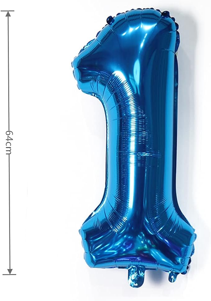 YPSelected 32 Inch Large Foil Helium Number Balloon Birthday Wedding Party 0-9 (Blue, 1)