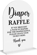 Baby in Bloom Shower Decorations, Baby Shower Sign, Newborn Gifts, Diaper Raffle Game Signs, Modern Calligraphy Arched Acrylic Table Top Signs With Stand for Birthday Party Decorations (White)