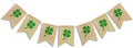 Shamrock Burlap Garland Banners for St.Patrick's Day Decorations Rustic Burlap Shamrock Clover Banner Garland for Irish Day, Office, Party Supplies Decor