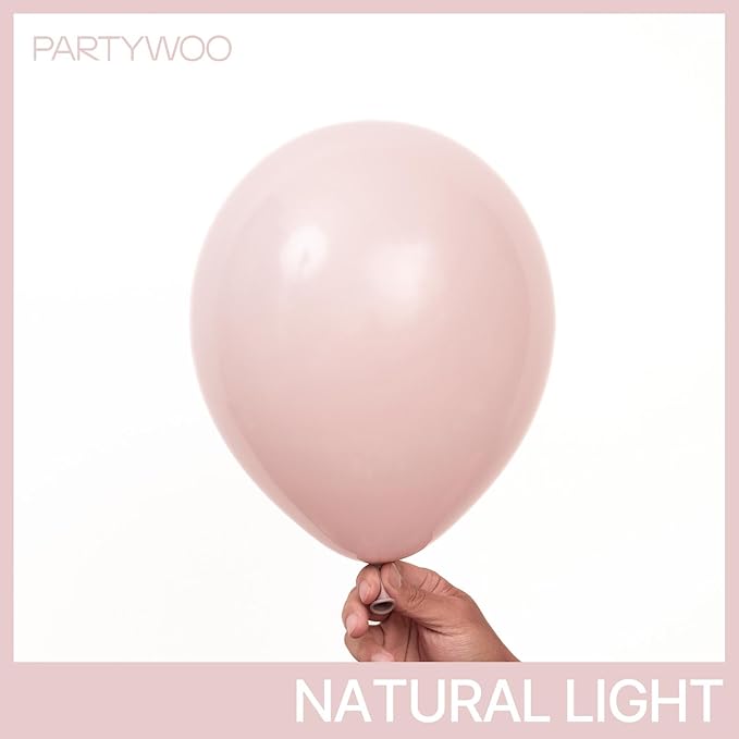 PartyWoo Dusty Pink Balloons 101pcs 12 Inch Boho Blush Lilac Pink Latex Helium Balloons for Princess Birthday Baby Shower Graduation Gender Reveal Anniversary Bachelorette Party Decorations Pink-F54