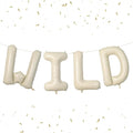 Biapian 40 Inch WILD Letter Balloons, Big Beige WILD Foil Balloon, 4 Pcs Ivory Sand White Giant Alphabet Foil Aluminum Balloon Helium for Kids Boys Girls Birthday Baby Shower Wild Party Decoration