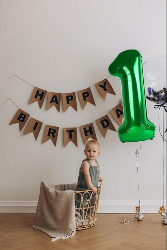 Number One Balloons 40 Inch, Dark Green Balloon for Birthday Party Decoration, Large Number Ballons for 1, 10, 11, 15, 17, 21, 100 Celebration, Boy and Girl Birthday, Baby Shower, Anniversary Decor