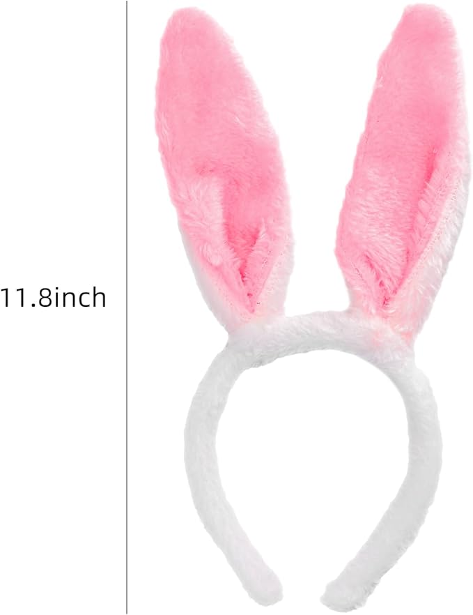 Max Fun 16Pcs Easter Bunny Ears Headband Rabbit Ears Headband Easter Plush Bunny Headband for Kid‘s Easter Party Favors