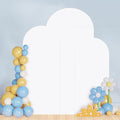 White Wedding Arch Cover Set of 3 (7.2FT, 6.6FT, 6FT) Arch Frame Covers Spandex Fitted Arch Backdrop Cover for Round Top Chiara Arch Backdrop Stands Cover for Wedding Shower Prom Birthday Party Decor