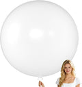 KALOR White Giant Balloons 36 Inch Large Latex Balloons, 4 Pack Jumbo Round Helium Balloon for Birthday Bridal Shower Wedding Baby Shower Party Decorations