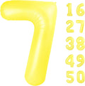 40 Inch Macaron Yellow Balloon Number 7 First Birthday Jumbo Mylar Foil Helium Balloon for 17 27 37 Birthday Digital for 70th Party Wedding Anniversary Party Decorations