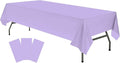Plastic Lavender Tablecloths 3 Pack Mauve Disposable Table Covers 54" x 108" Lilac PEVA Table Cloths for Parties Bridal Shower Engagement Wedding Birthday Banquet, Fits 6 to 8 Foot Rectangle Tables