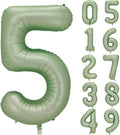 Number 5 Balloon, Large number balloons 40 inch, 5th Birthday Party Decorations 5 Year Old Birthday Sign Decor, Sage Green