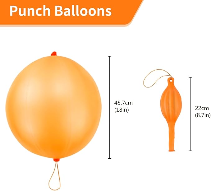 rubfac 25Pcs Punch Balloons, Party Favors for Kids, Thickened Heavy Duty Neon Punching Bouncy Balloon for Easter Egg Fillers,Birthday Party Goodie Bag Stuffers Exciting Outdoor Play Supply
