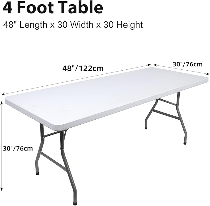 4ft Table Cover Fitted, Yellow Spandex Table Covers, Washable and Wrinkle Resistant Stretch Tablecloths Rectangle for Events, Wedding, Banquets, Parties