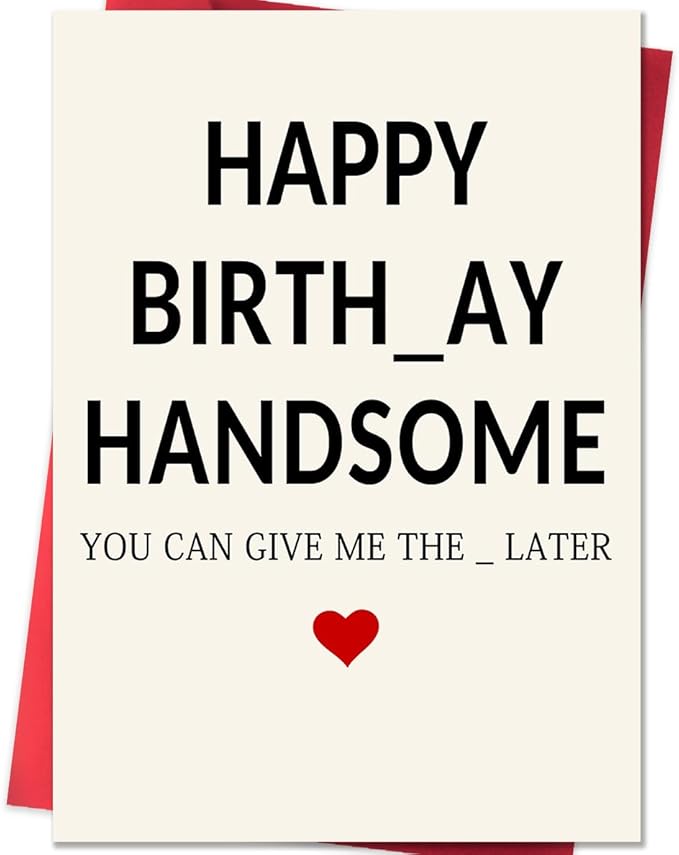 Funny Birthday Gifts for Men Him, Boyfriend Gifts for Bday, Birthday Decorations for Men, Husband Birthday Card