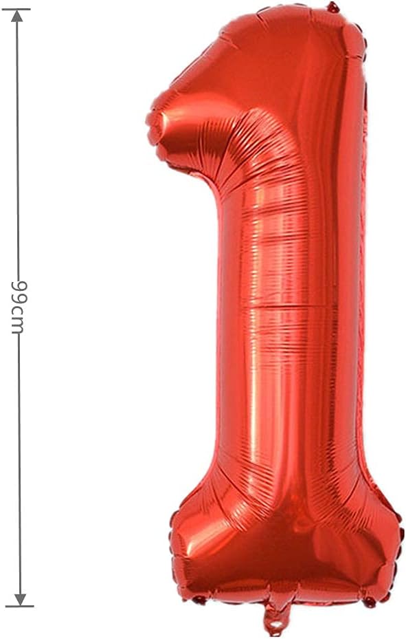 40 Inch Large Foil Helium Number Balloon Birthday Wedding Party 0-9 (Red, 1)