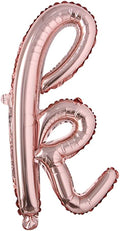 18 Inch Rose Gold Happy Birthday Balloons - Lowercase Letters Handwriting Style, Birthday Party Decoration