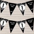 James Bond White Black Personalized Birthday Party Bunting - Hanging Party Decoration - Birthday Party Banner Garland | Decorative Party Supplies