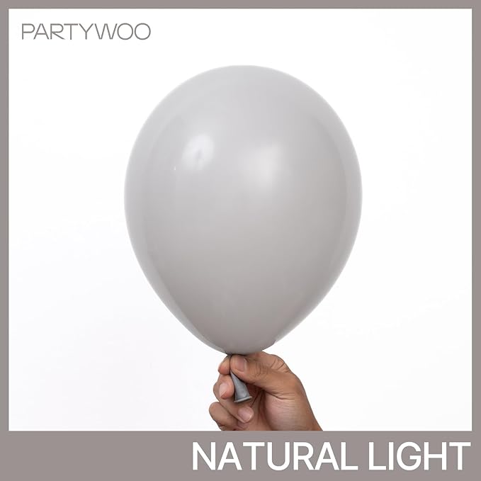 PartyWoo Gray Balloons 155pcs Different Sizes Pack of 18 12 10 5 Inch Matte Gray Latex Balloon Arch Kit Garland for Baby Shower Graduation Wedding Anniversary Birthday Party Decorations Gray-Y71
