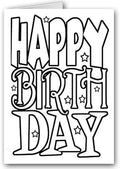 Stonehouse Collection Kids Happy Birthday Coloring Cards, Color-in 'Happy Birthday' Design for Creative Party | Fun12 Color Card and Envelopes