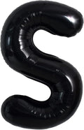 TONIFUL 40 Inch Large Black S Letter Balloon - Jumbo Helium Foil Mylar Big Alphabet for 2026 New Year Eve Graduation Wedding Baby Shower Birthday Party Anniversary Supplies Decorations