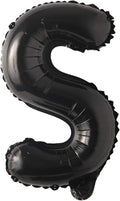 Black 28 inch Letter Balloons Alphabet Number Balloons Foil Mylar Party Wedding Bachelorette Birthday Bridal Baby Shower Graduation Anniversary Celebration Decoration (Can not Float) (28 inch Black S)