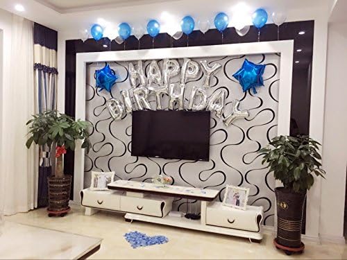 Glanzzeit 16 Inch Silver Foil Balloons Letters A to Z Numbers 0 to 9 for Prom Wedding Birthday Party Decor (Letter P)