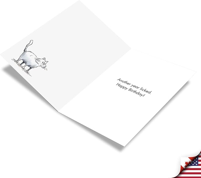 NobleWorks - 1 Awesome Birthday Greeting Card - Cartoon Art, Happy Funny Bday Note - Lickdown C2449BDG