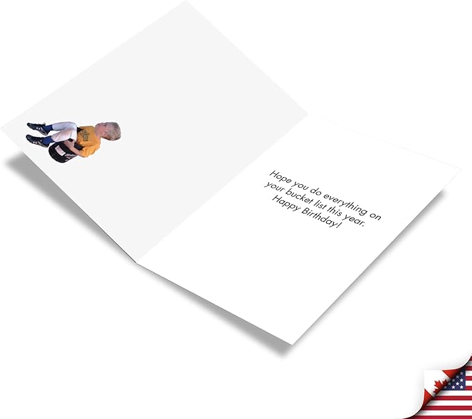 NobleWorks - 1 Happy Birthday Card with Envelope - Funny Photos, Birthday Humor Notecard - Bucket List C3254BDG