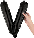 Restaurantware-Balloonify 16 Inch Letter Balloon, 1 Alphabet Party Balloon - Letter V, Self-Sealing, Black Foil Mylar Finish, Hanging Loop, Decoration For Birthday, Wedding, Or Graduation