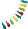 Vibrant Rainbow Tissue Tassel Garland - 9 ft. (Pack of 3) - Eye-catching Paper Tassels, Bright & Unique Decoration - Perfect Party Decor