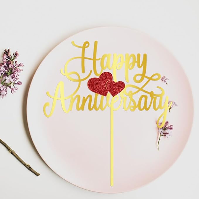 Kaoenla Happy Anniversary Cake Topper - Company Anniversary,Wedding Wedding Anniversary,Birthday Party Selected Decoration Supplies