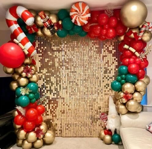 Christmas Balloon Garland Arch Kit 160pcs Red Green Balloons for Candy Merry Christmas Party Friendsmas Santa Claus Birthday Holiday Party Decoration (Green)