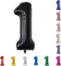 YPSelected 32 Inch Large Foil Helium Number Balloon Birthday Wedding Party 0-9 (Black, 1)