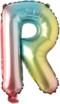 16 inch gradient rainbow Letter number balloons unicorn party foil balloon baby shower 1 birthday party decorations kids numbers Air ball (16 Inch Rainbow R)